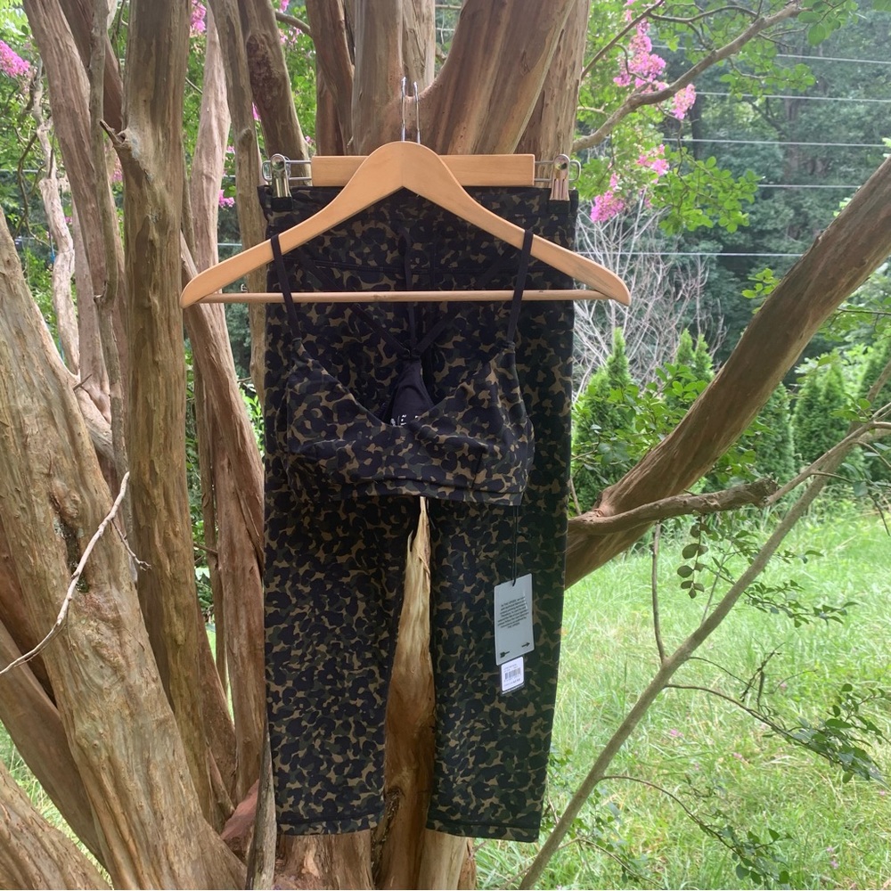 The Upside Zoe Sports Bra and Cropped Legging Set Leopard Camo
